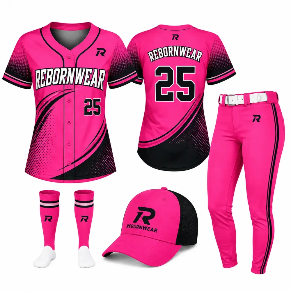 pink baseball uniform