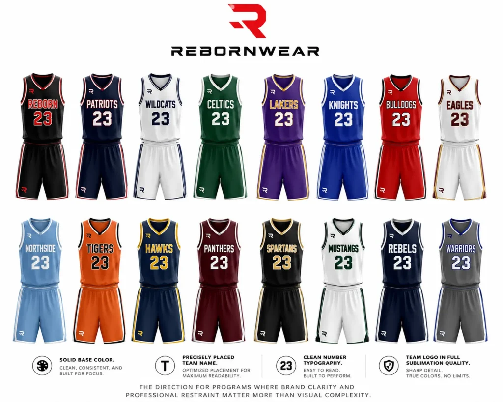 Clean professional basketball uniform design by RebornWear