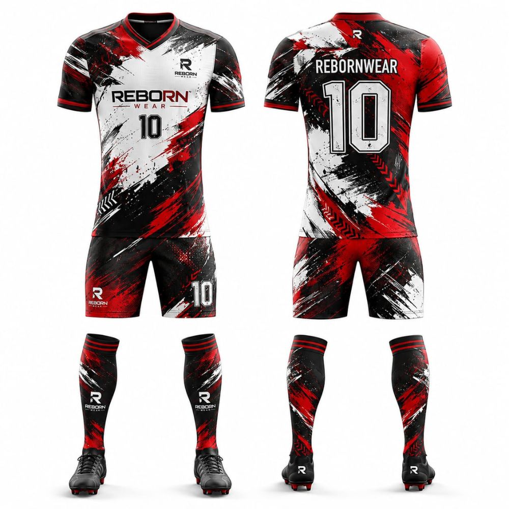 Crimson slash full soccer kit by RebornWear