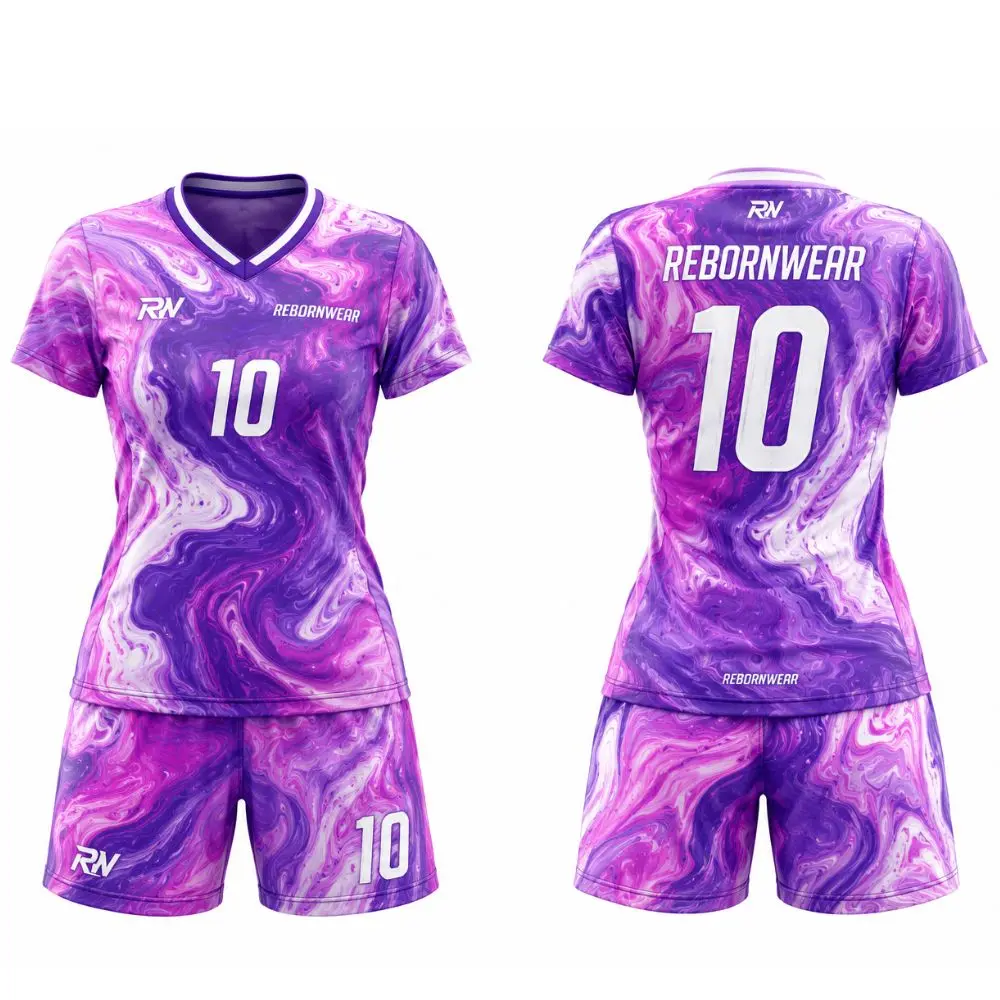 Purple marble personalized women's soccer jerseys by RebornWear
