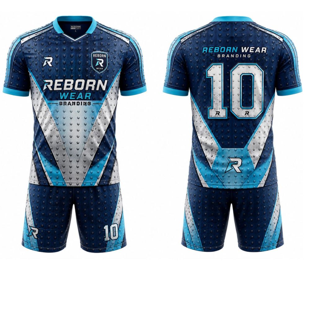 Carbon fiber soccer jersey design by RebornWear