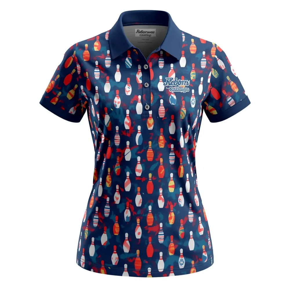 womens polo shirts by rebornwear 2 women's bowling polo shirts custom sublimation USA league