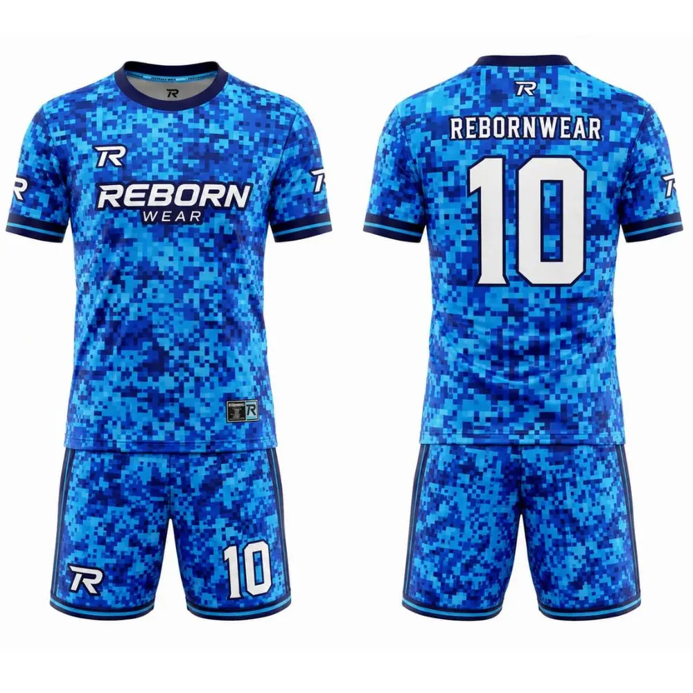 Pixel pattern youth soccer jerseys by RebornWear