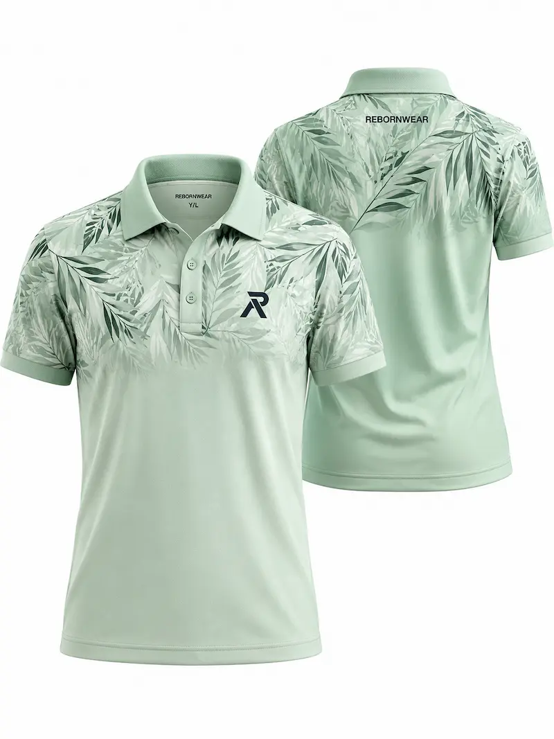 Kids' custom golf shirt in blue
