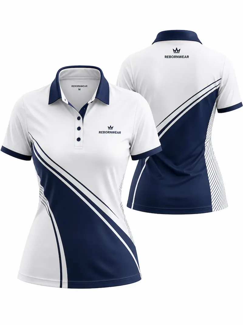 Women's custom golf shirt in sage green