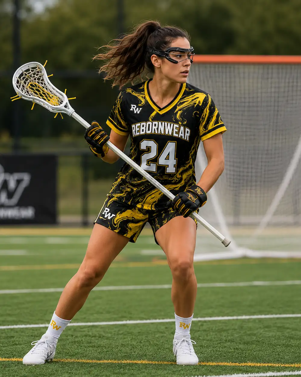 Custom women's lacrosse uniform with kilt by RebornWear
