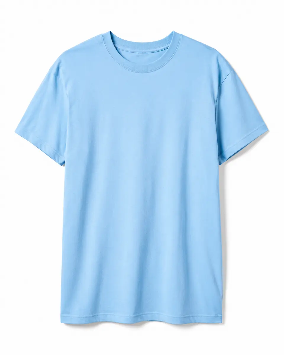 Blank crewneck t-shirt manufacturer — private label production by RebornWear in Sialkot, Pakistan