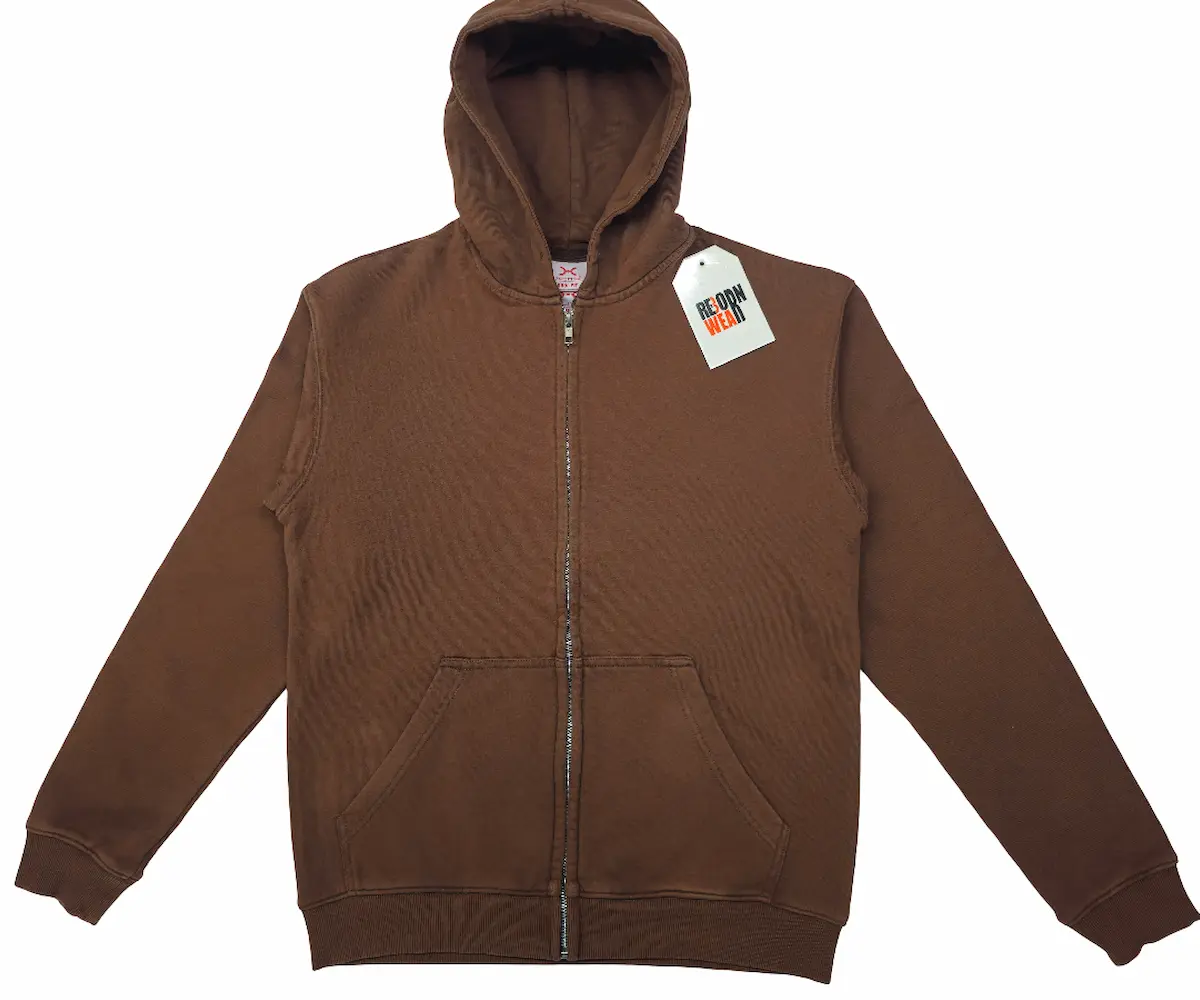Blank zip-up hoodie manufacturer — private label production by RebornWear in Sialkot, Pakistan