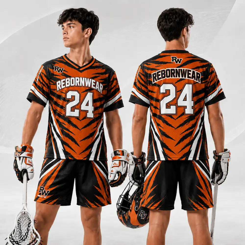 Brown sublimation custom lacrosse uniform by RebornWear