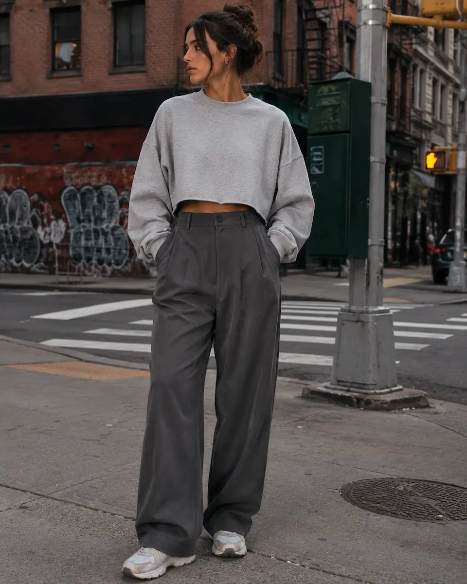 Custom cropped sweatshirt manufacturer by RebornWear