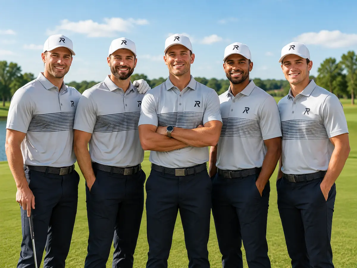 Golf team in matching custom RebornWear polos