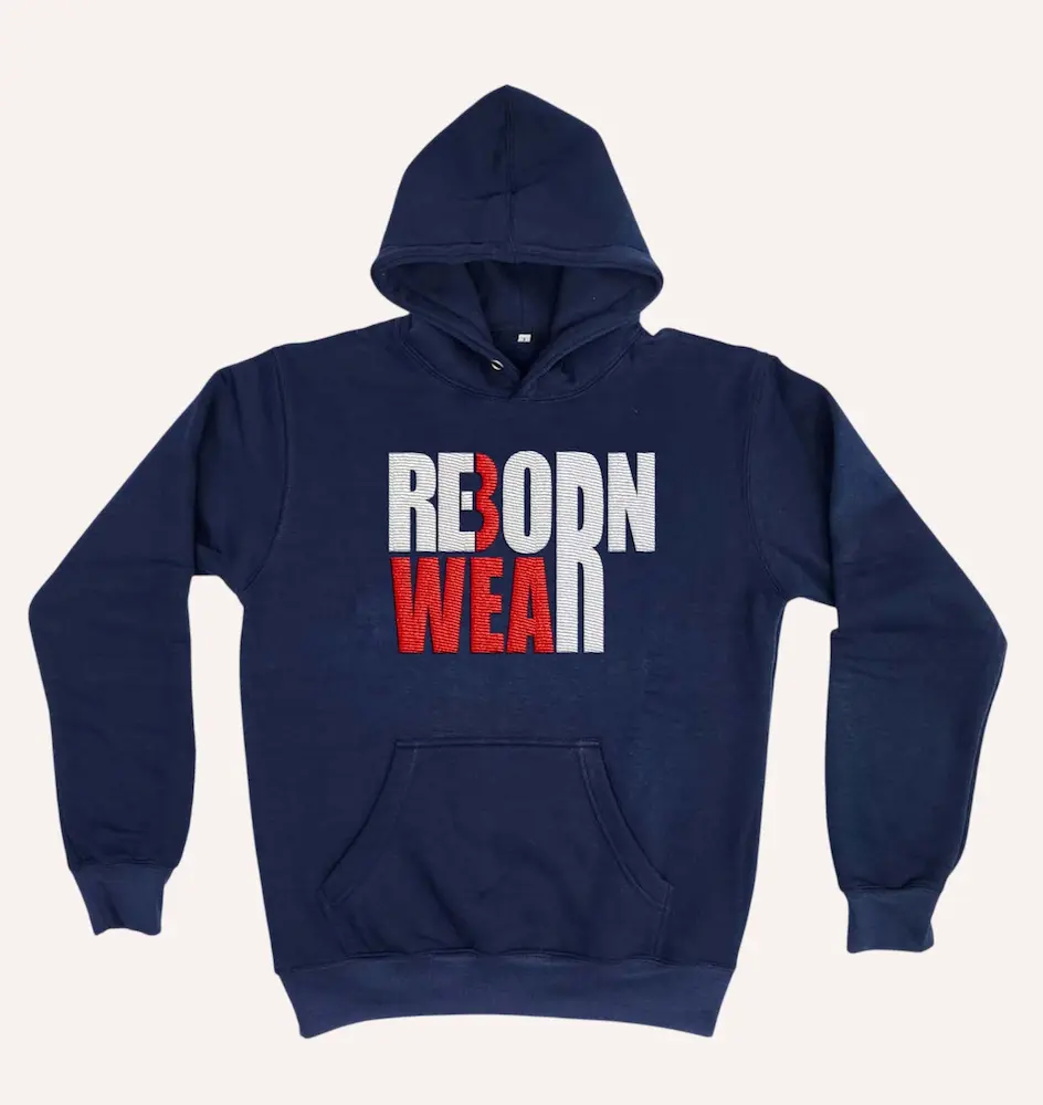 Custom graphic hoodie manufacturer — screen print and embroidery by RebornWear in Sialkot, Pakistan