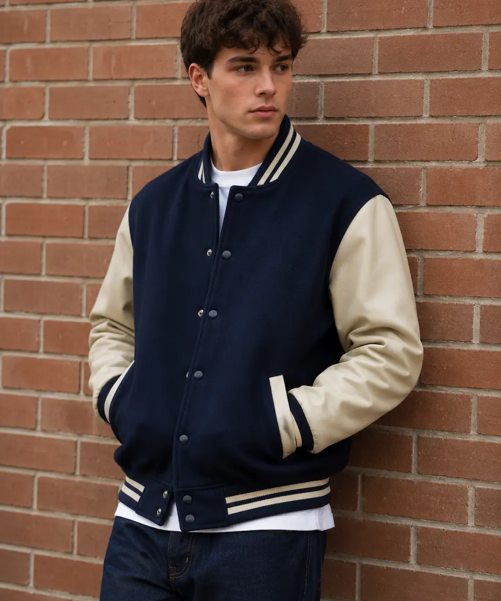 Custom men's varsity jacket manufacturer by RebornWear