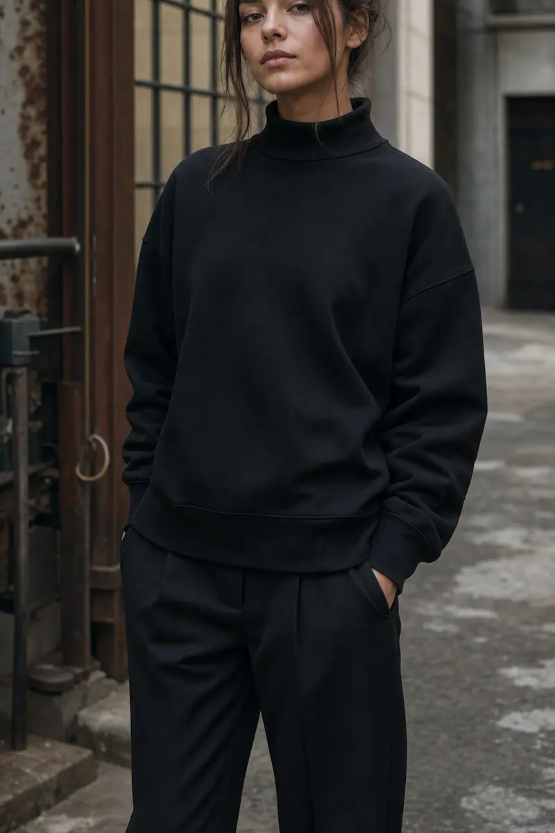 Custom mock neck sweatshirt manufacturer by RebornWear
