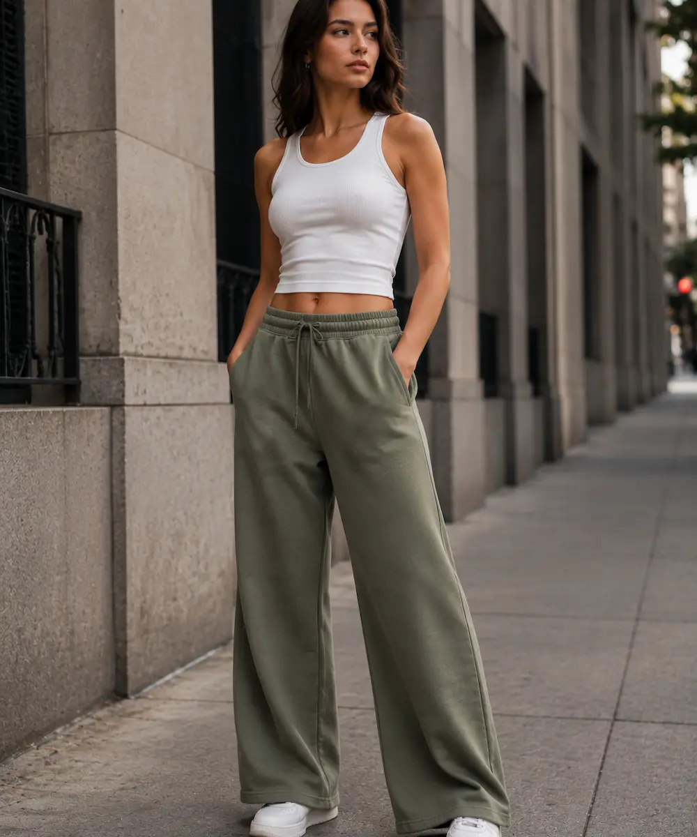 Custom wide-leg sweatpants manufacturer by RebornWear