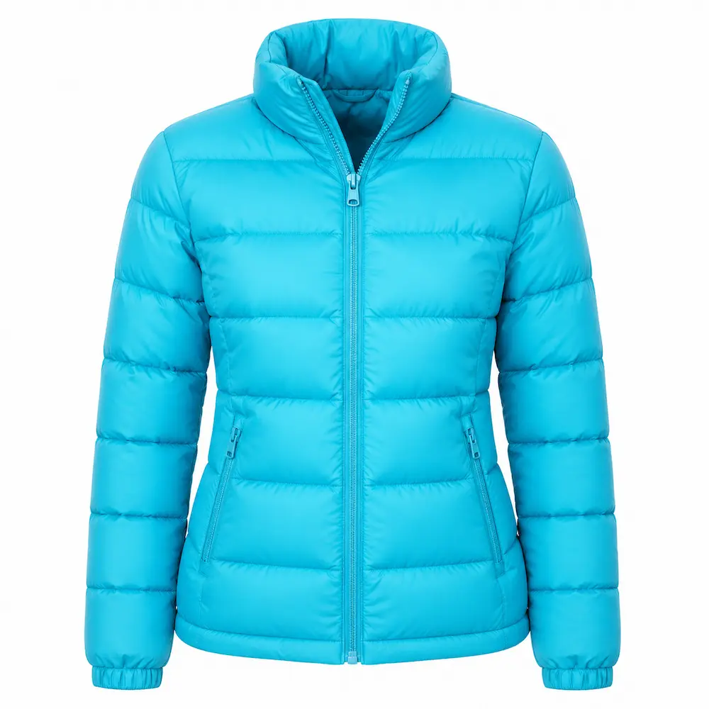 Custom women's puffer jacket manufacturer by RebornWear