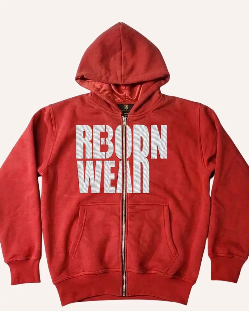 Custom zip-up hoodie manufacturer — private label production by RebornWear in Sialkot, Pakistan