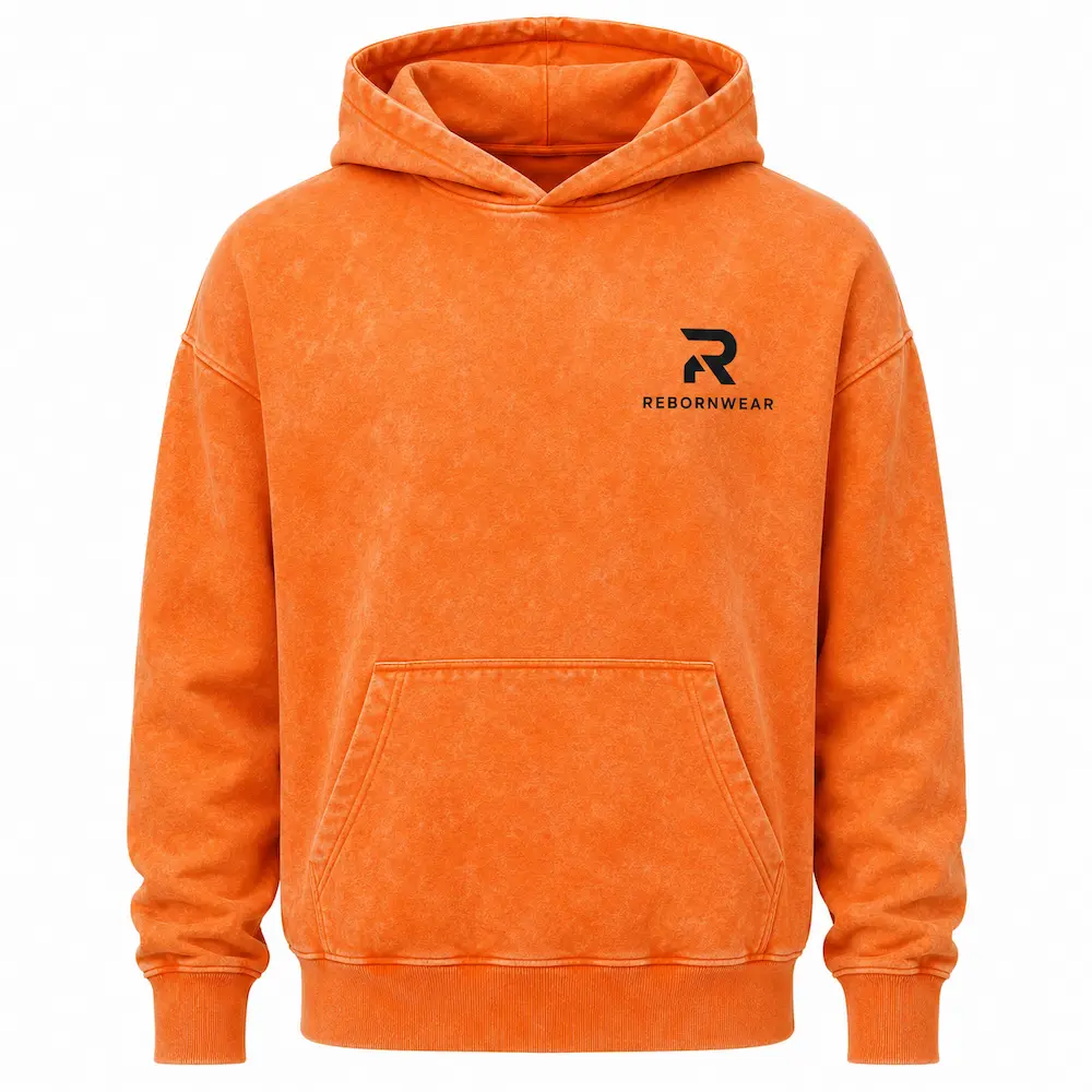 Custom men's pullover hoodie manufacturer — private label production by RebornWear in Sialkot, Pakistan