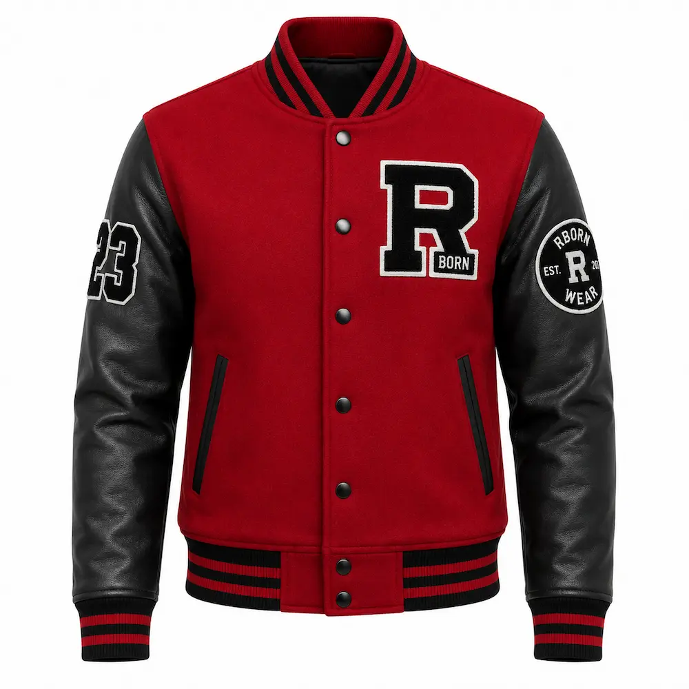 Men's classic wool-body varsity jacket manufacturer by RebornWear