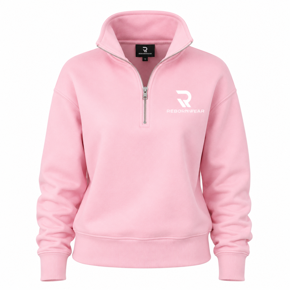 Custom women's zip-up sweatshirt manufacturer — RebornWear, Sialkot, Pakistan