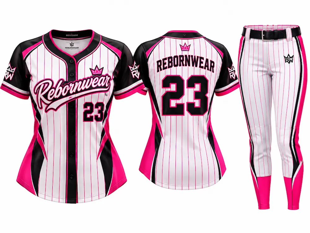 15 Softball Uniform Ideas: Design & Color Inspiration for Your Team 2 Pinstripe custom softball jersey design by RebornWear