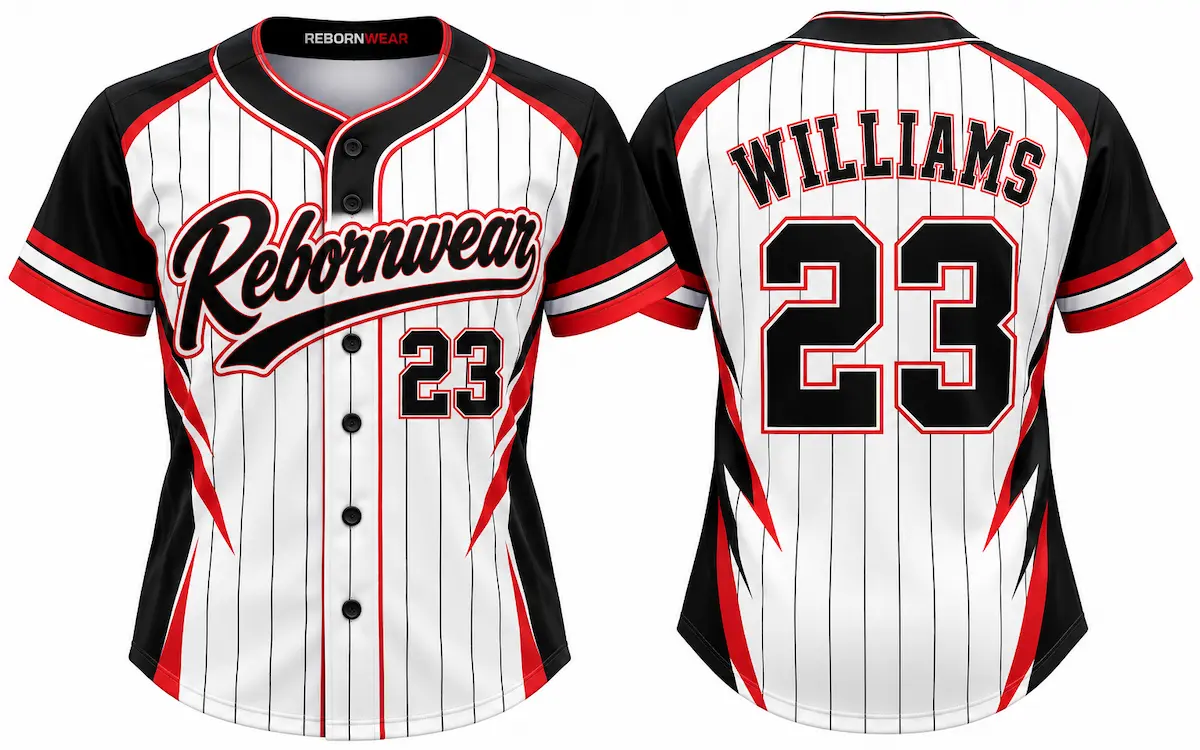15 Softball Uniform Ideas: Design & Color Inspiration for Your Team 4 Custom softball jersey back showing number and name lettering by RebornWear